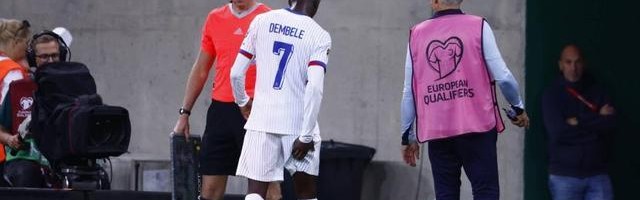 队报：对阵乌克兰中登贝莱右大腿受伤，将退出本次国家队集训